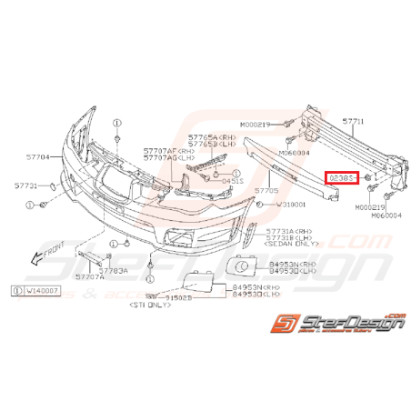 Écrou traverse de renfort pare-choc WRX/STI 01-05 Écrou traverse de renfort pare-choc WRX/STI 01-05