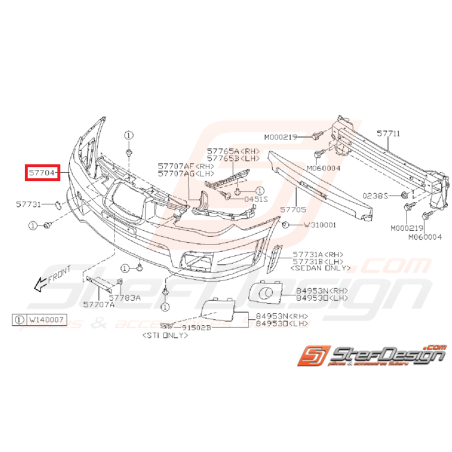 Pare choc avant WRX/STI 2006-2007