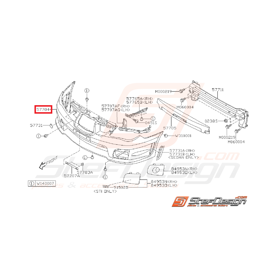 Pare choc avant WRX/STI 2006-2007