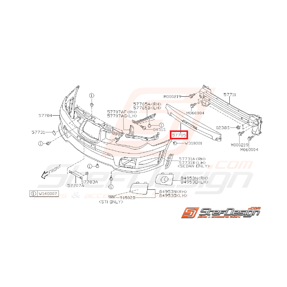 Absorbeur pare choc avant SUBARU STI 06-07 Absorbeur pare choc avant SUBARU STI 06-07
