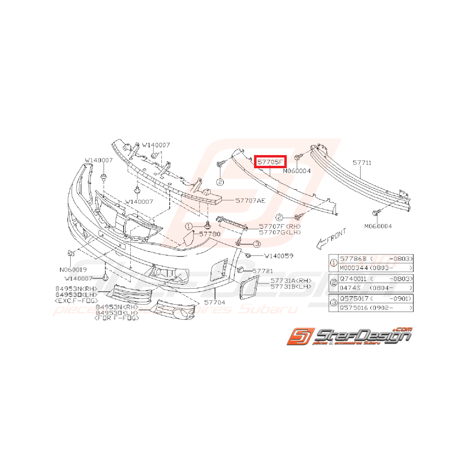 Absorbeur de pare choc subaru WRX/STI 08-14 