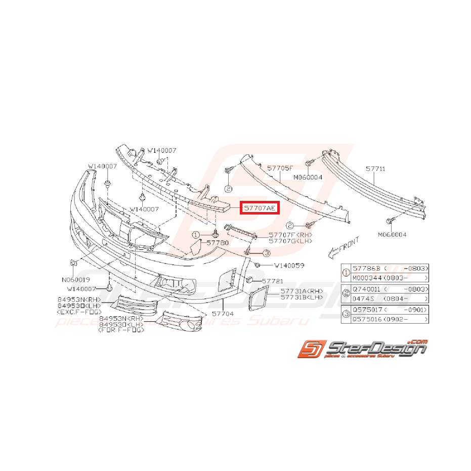 Support pare-choc WRX/STI 08-14