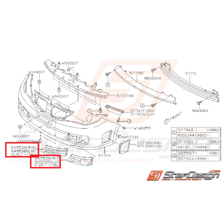 Cache anti brouillard subaru WRX/STI 08-10