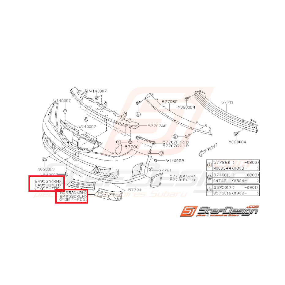 Cache anti brouillard subaru WRX/STI 08-10