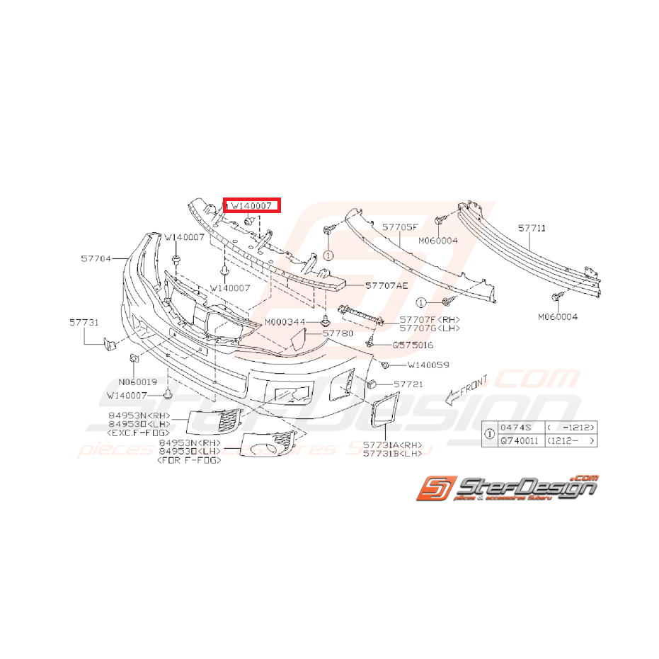 Clips de pare choc avant et arrière WRX/STI 01-14 et BRZ