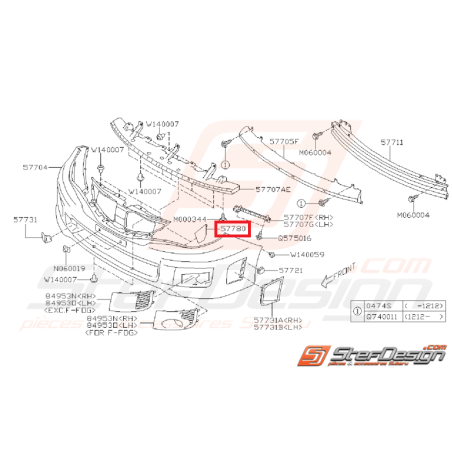 Joint pare-choc avant SUBARU WRX/STI 08-14