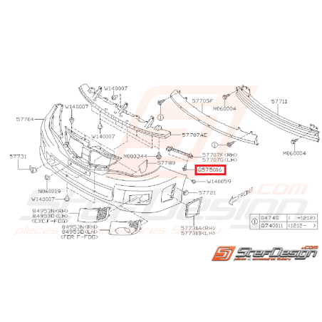 Vis de fixation de pare choc STI 10-14 WRX 09-11