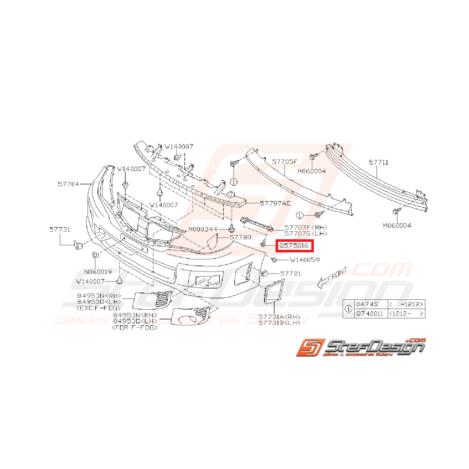 Vis de fixation de pare choc STI 10-14 WRX 09-11