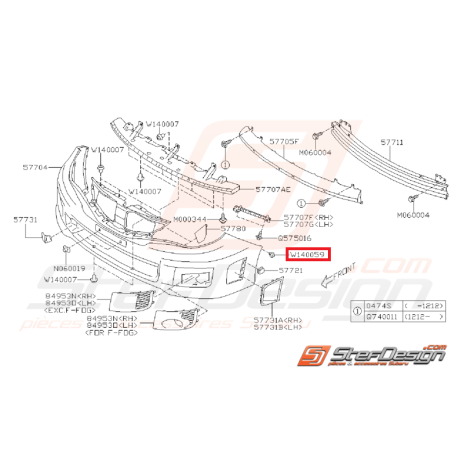 Clips pare choc avant STI/WRX 08-14