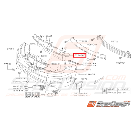 Support pare-choc WRX/STI 08-14