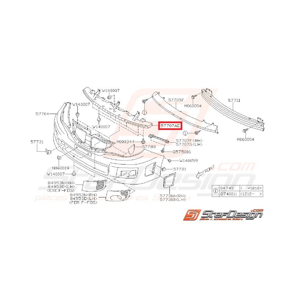 Support pare-choc WRX/STI 08-14