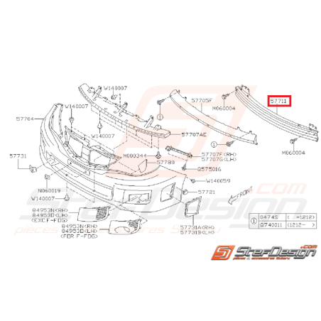 Renfort pare-choc avant STI/WRX 08-14