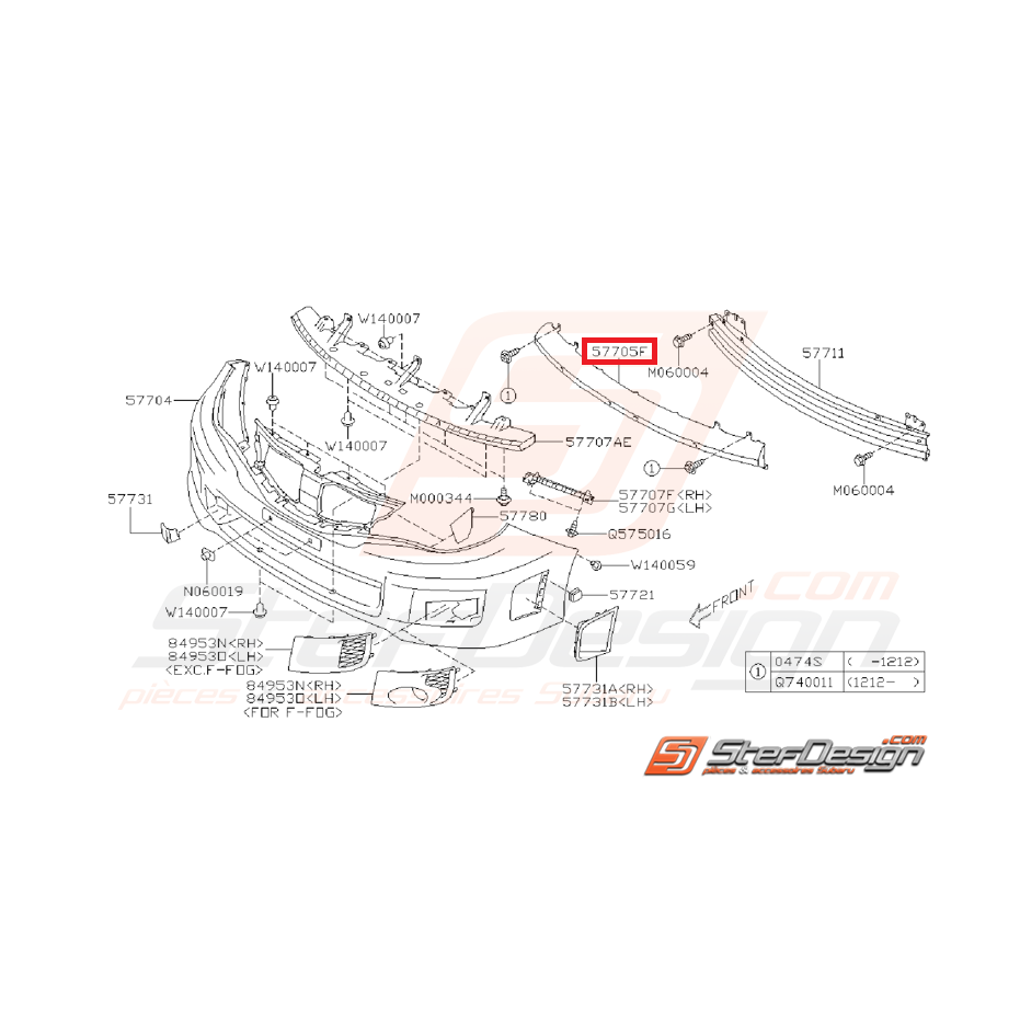 Absorbeur de pare choc subaru WRX/STI 08-14 