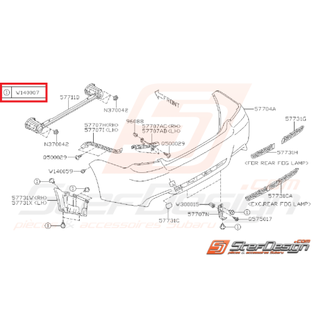 Clips de pare choc avant et arrière WRX/STI 01-14 et BRZ