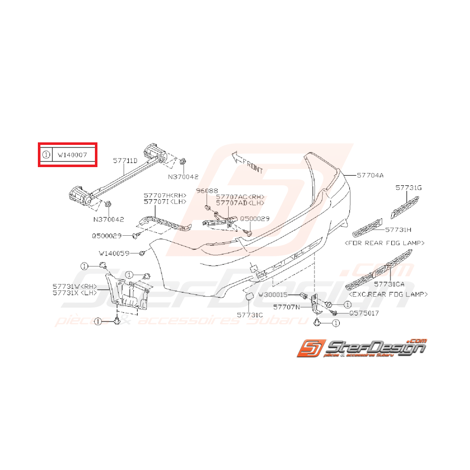 Clips de pare choc avant et arrière WRX/STI 01-14 et BRZ