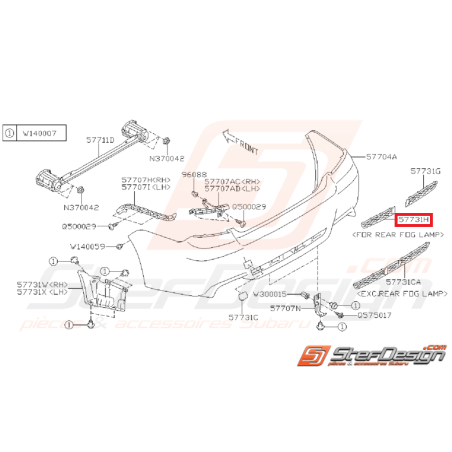 Grille de pare-choc STI 11-14