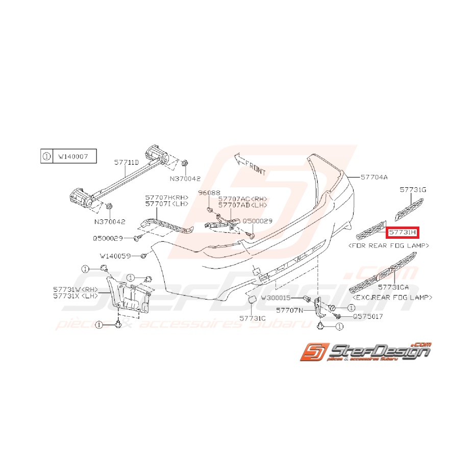 Grille de pare-choc STI 11-14 Grille de pare-choc STI 11-14