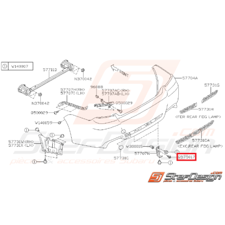 Vis pare choc arrière et avant STI 10-14 WRX 08 au 01/09 