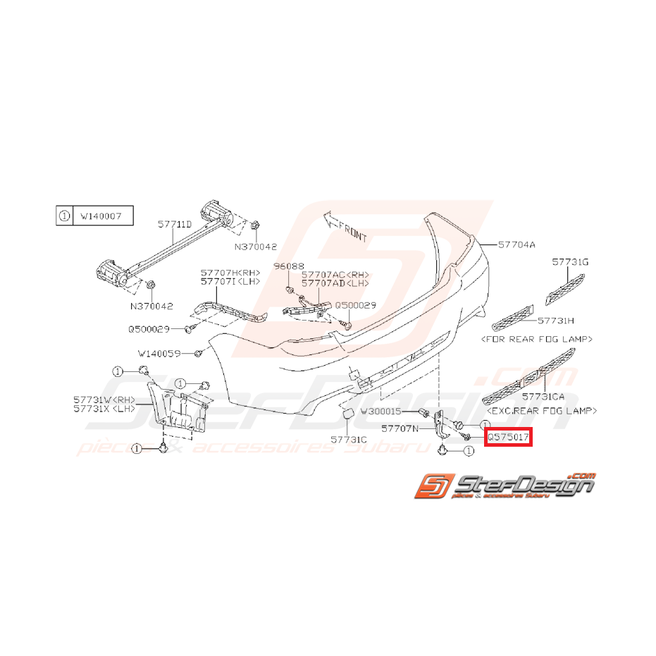 Vis pare choc arrière et avant STI 10-14 WRX 08 au 01/09  Vis pare choc arrière et avant STI 10-14 WRX 08 au 01/09