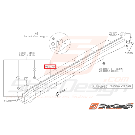 Joint de bas de caisse subaru WRX/STI 01-07