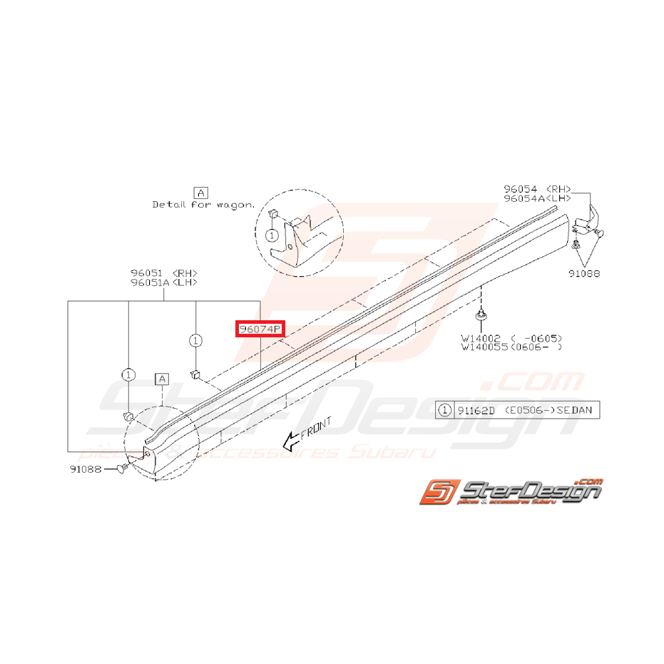 Joint de bas de caisse subaru WRX/STI 01-07 Joint de bas de caisse subaru WRX/STI 01-07