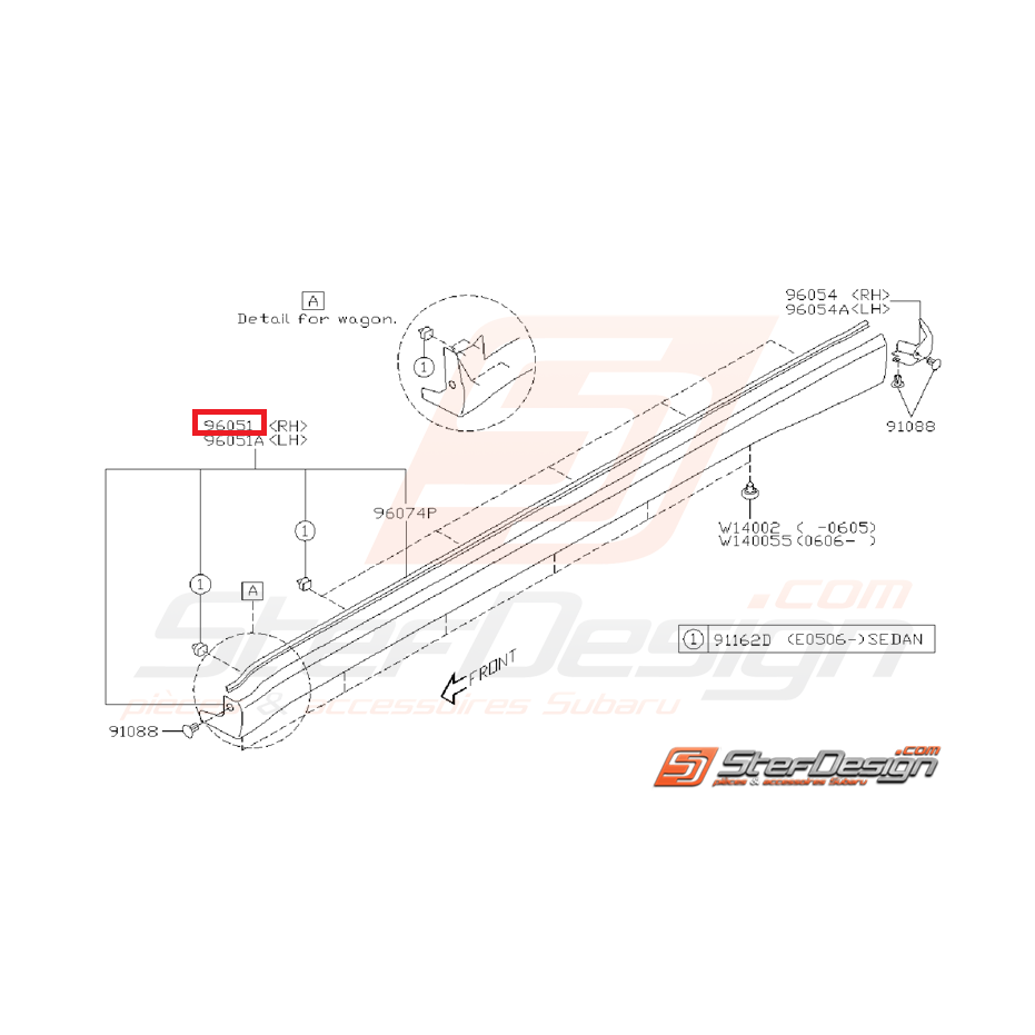 Bas de caisse origine subaru WRX 06-07 STI 03-07