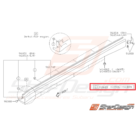 Agrafe garniture bas de caisse STI/WRX 01-07