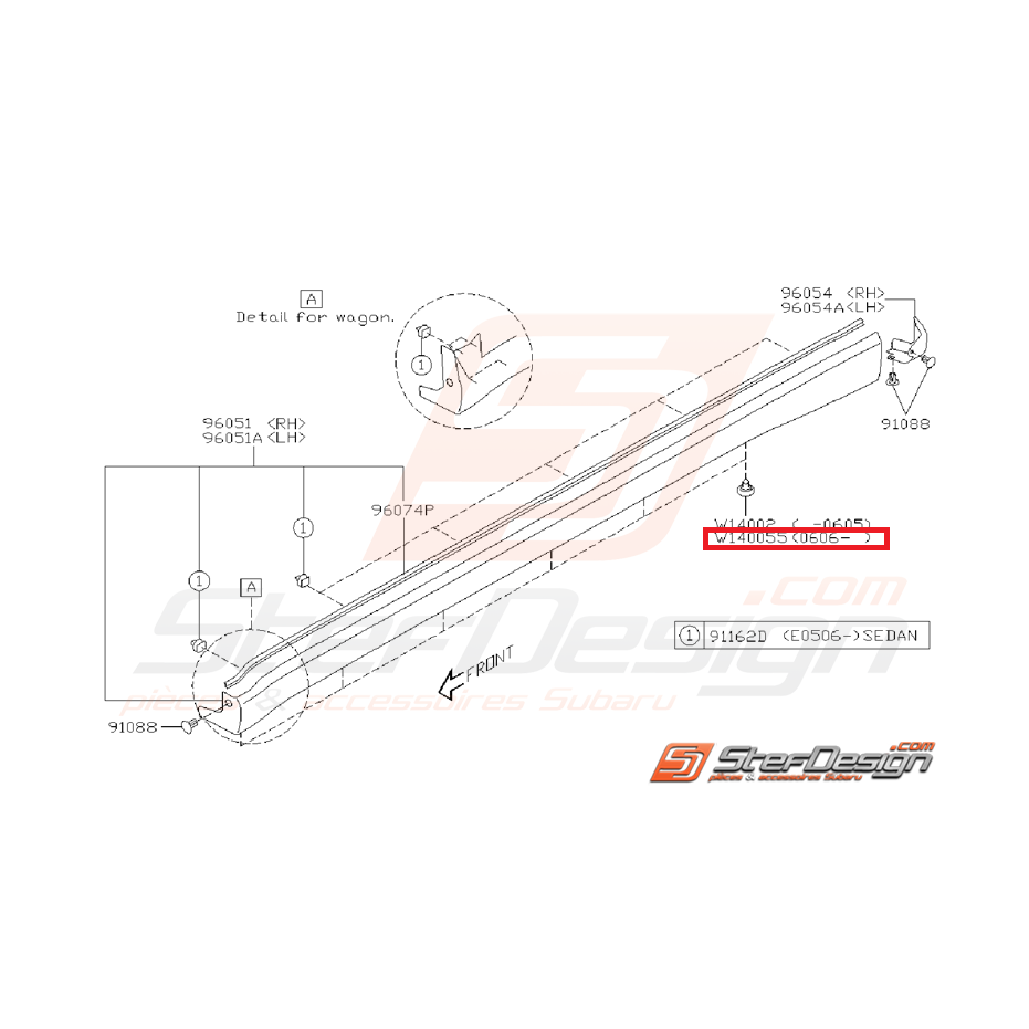 Clip bas de caisse STI 06-07