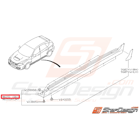 Bas de caisse origine SUBARU STI 08-14