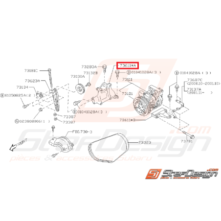 Support de compresseur de climatisation GT 99-00 WRX/STI 01-07