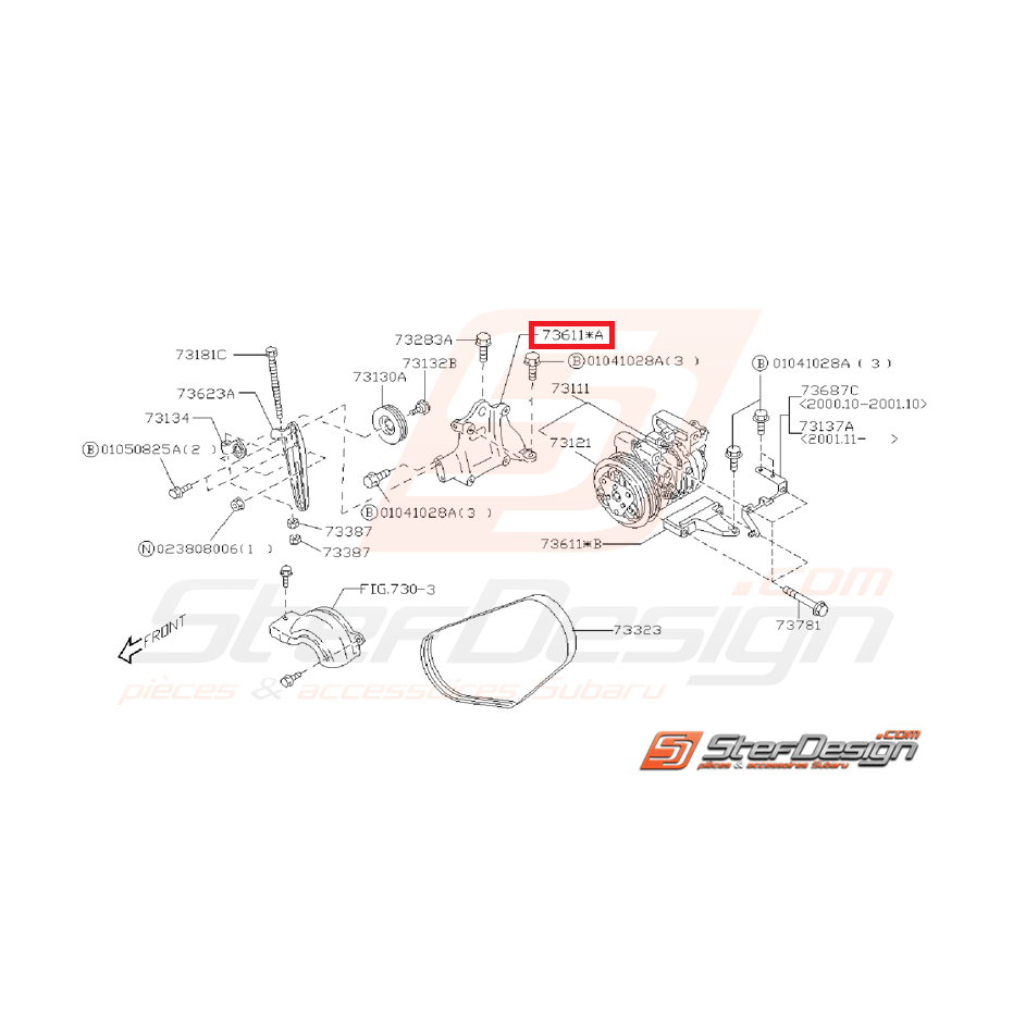 Support de compresseur de climatisation GT 99-00 WRX/STI 01-07