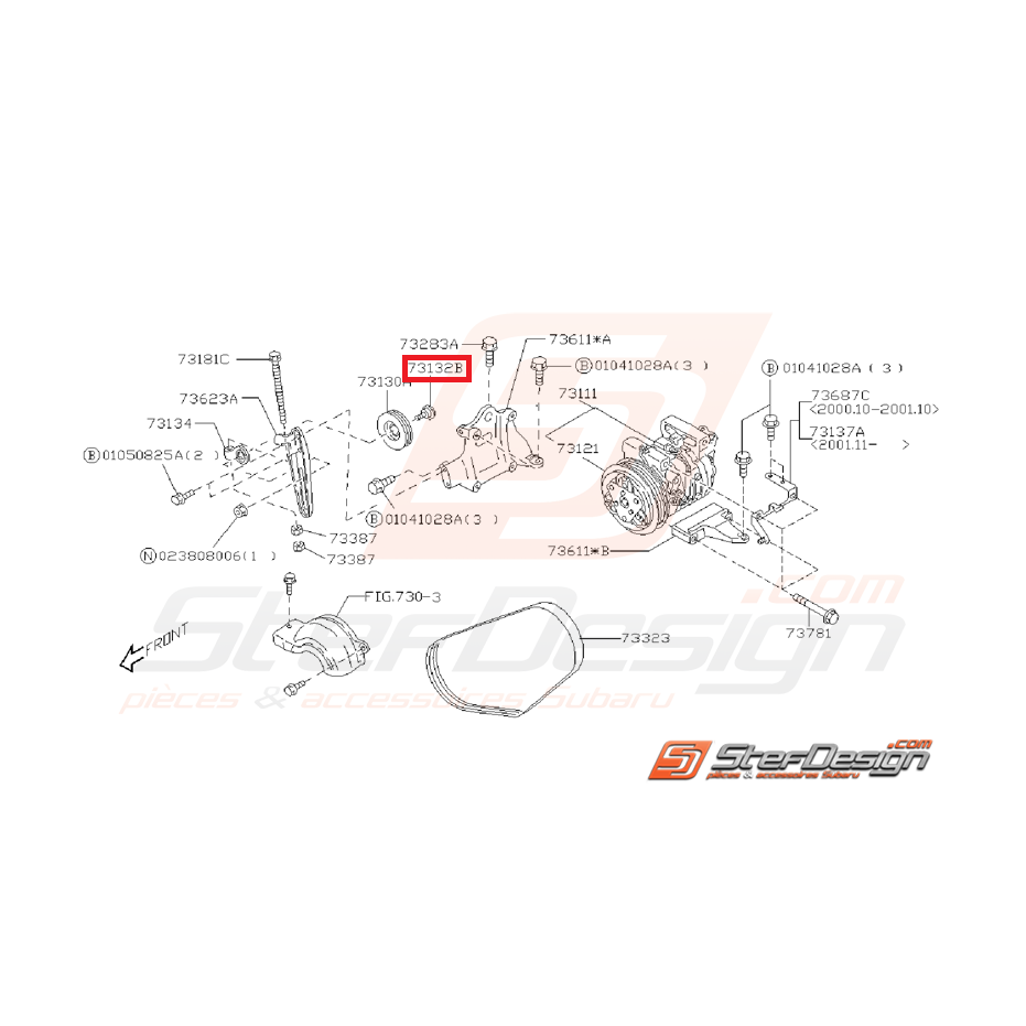Vis fixation galet de climatisation GT 99-00 Vis fixation galet de climatisation GT 99-00