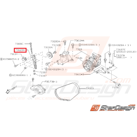 Support de poulie de climatisation GT 99-00 WRX/STI 01-07