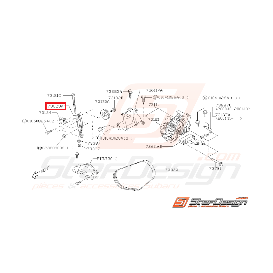 Support de poulie de climatisation GT 99-00 WRX/STI 01-07 Support de poulie de climatisation GT 99-00 WRX/STI 01-07