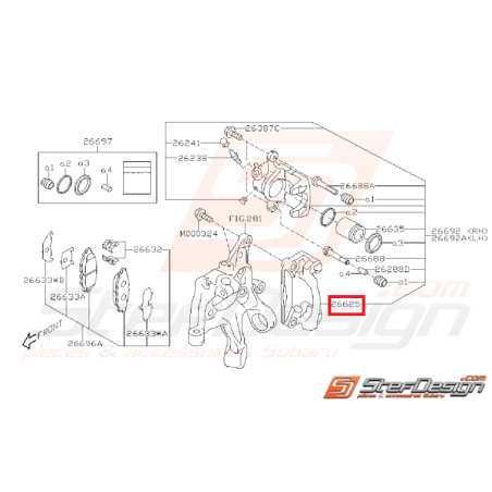 Support frein arrière WRX 08-11