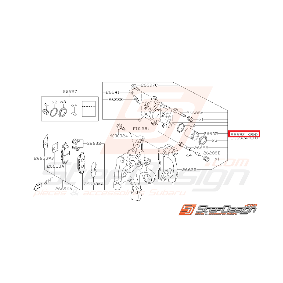 Étrier de frein arrière WRX 08-11
