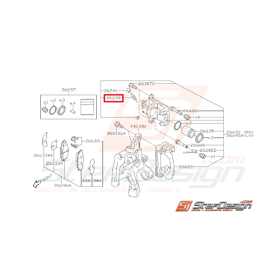 Vis de purge arrière WRX 03-11 avant et arrière BRZ / TOYOTA GT 86
