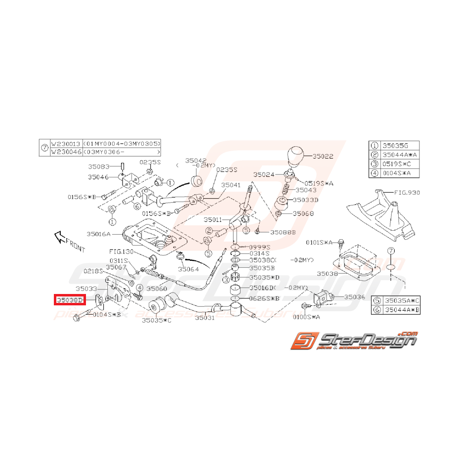 Plaque maintien de cable de marche arrière boite 6 STI   Plaque maintien de cable de marche arrière boite 6 STI