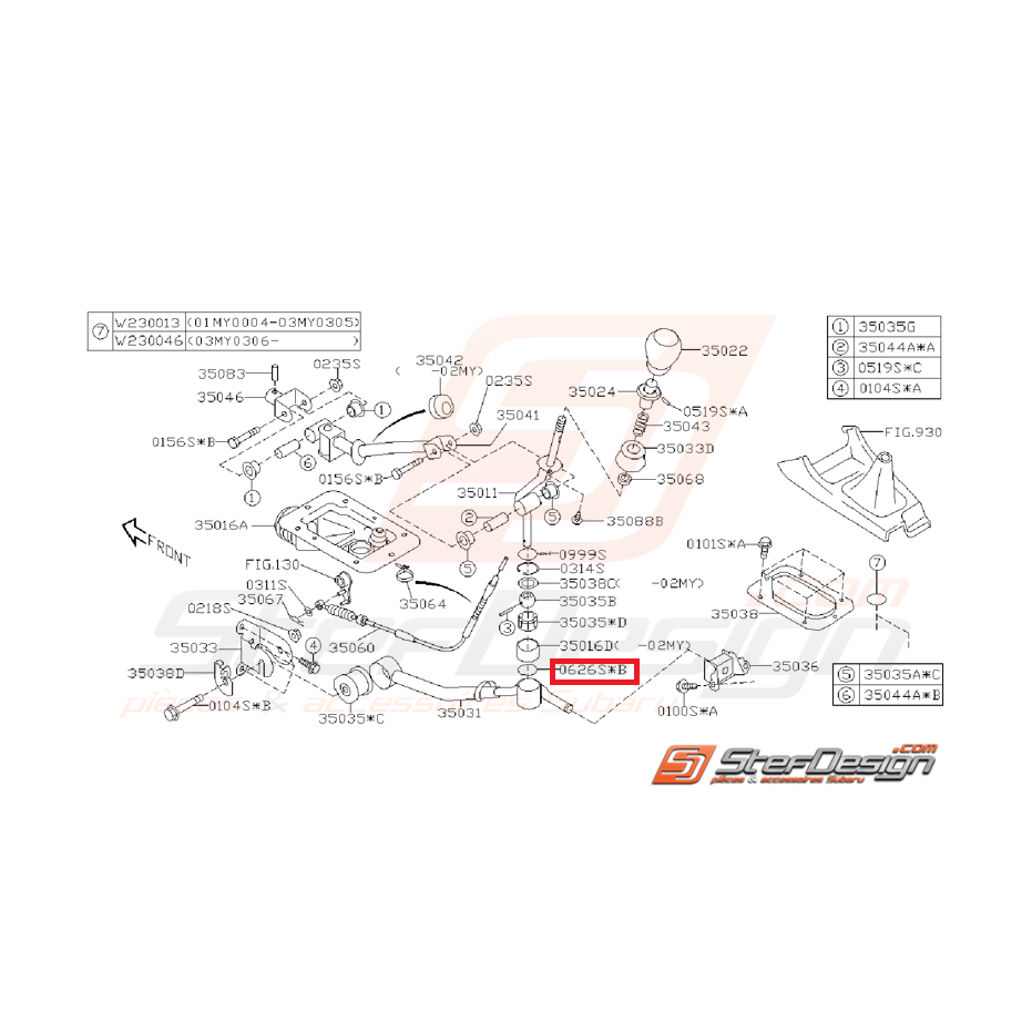 Joint torique levier de vitesse STI 01-07 Joint torique levier de vitesse STI 01-07