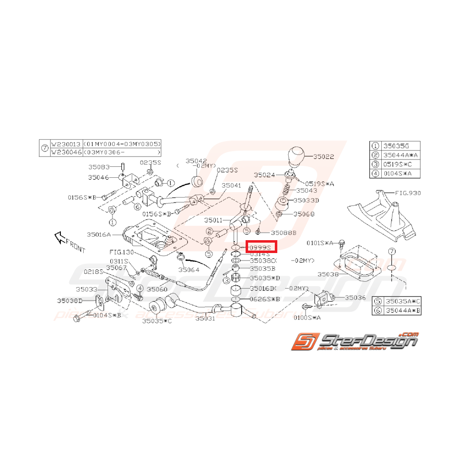 Fil de verrouillage levier de vitesse WRX/STI 01-07 Fil de verrouillage levier de vitesse WRX/STI 01-07