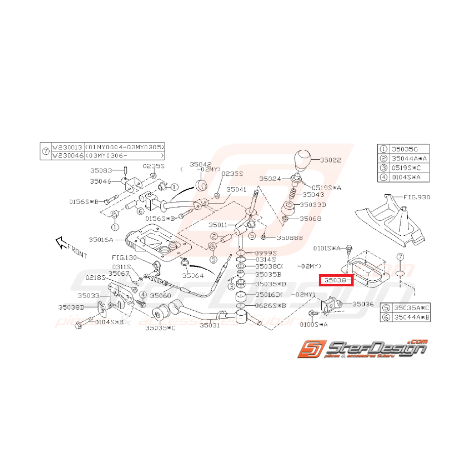 Plaque soufflet de levier de vitesse WRX/STI 01-07 Plaque soufflet de levier de vitesse WRX/STI 01-07