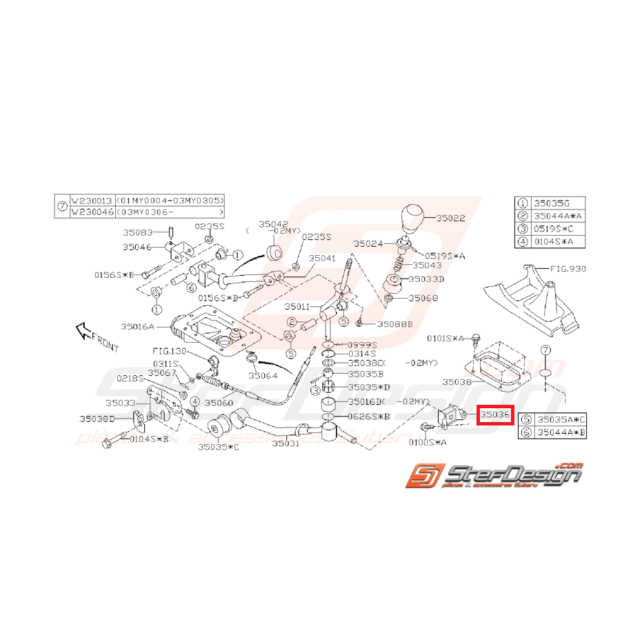 Amortisseur caoutchouc levier de vitesse WRX 01-07 STI 01-14 Amortisseur caoutchouc levier de vitesse WRX 01-07 STI 01-14