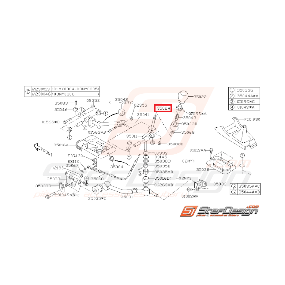 Bague de M.A.R Boite de vitesse STI 01-05 Bague de M.A.R Boite de vitesse STI 01-05