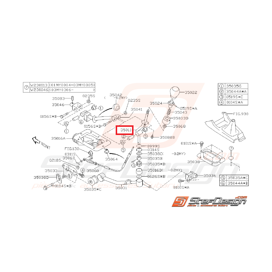 Levier de vitesse STI 01-05 Levier de vitesse STI 01-05