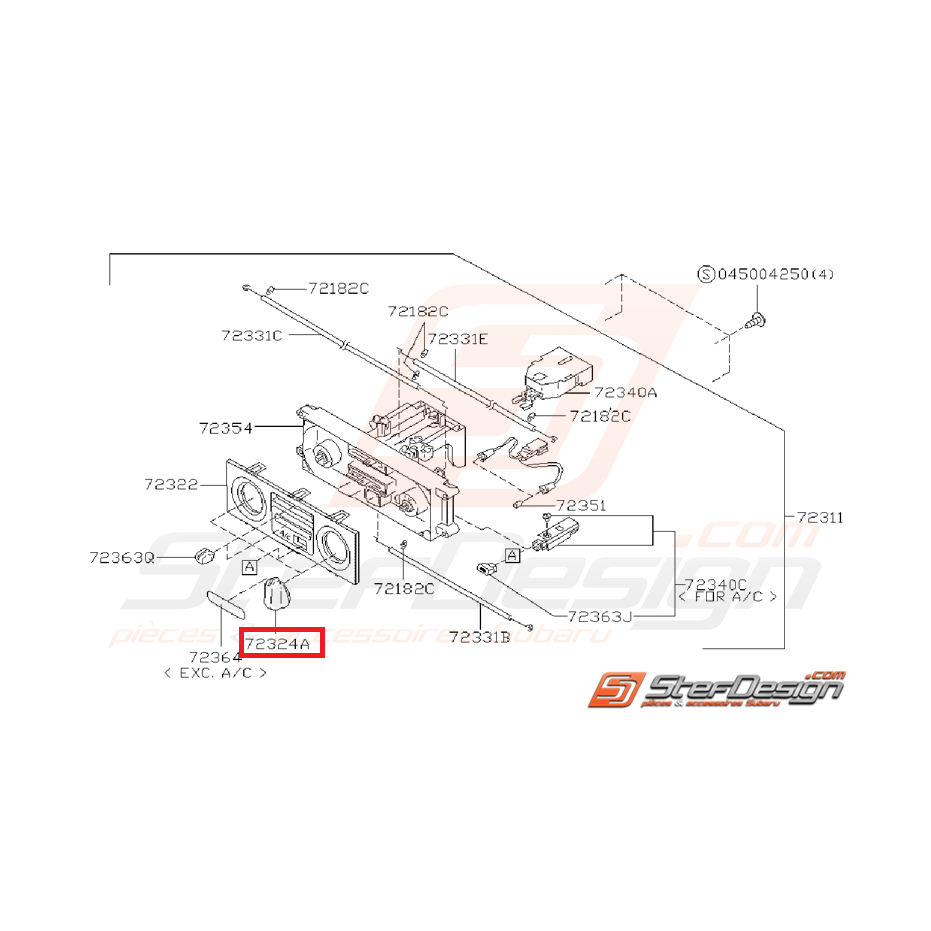 Bouton de chauffage IMPREZA GT 97-00