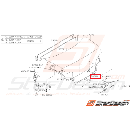 Agrafe coffre IMPREZA GT 99-00