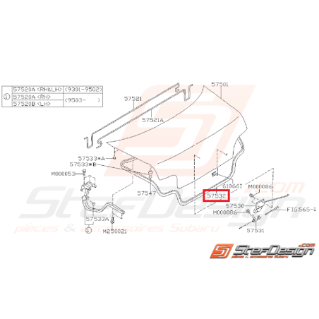 Joint malle de coffre IMPREZA GT 97-00