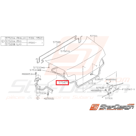 Protecteur butée coffre IMPREZA GT 99-00