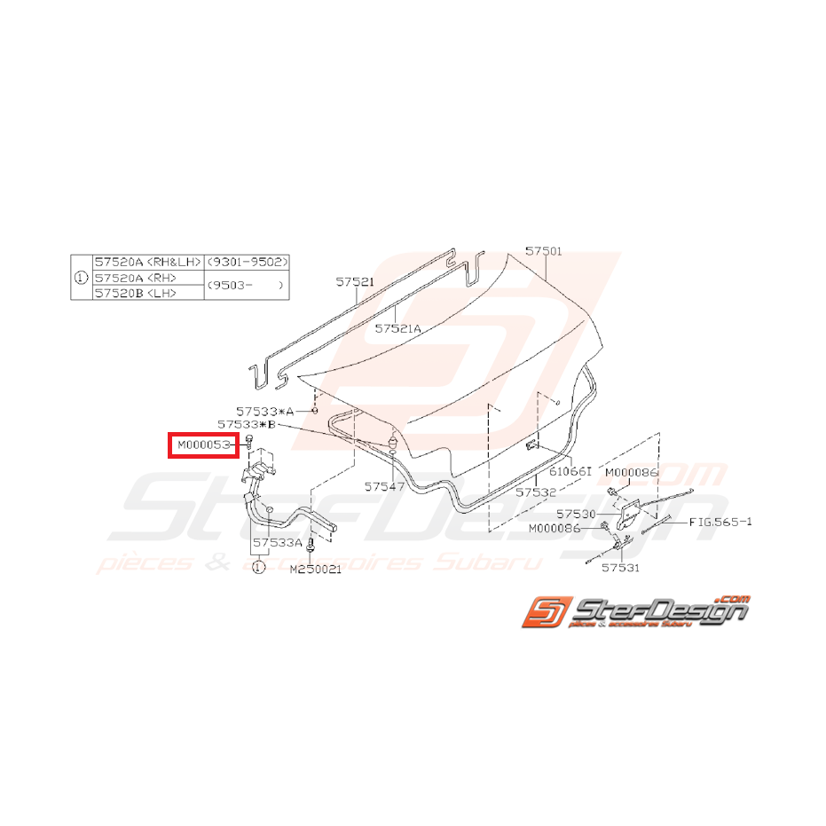 Vis fixation d' aile avant subaru GT 93-00 Vis fixation d' aile avant subaru GT 93-00