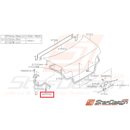 Vis coffre origine  GT 97-98 WRX/STI 01-14